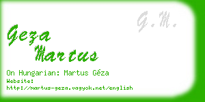 geza martus business card